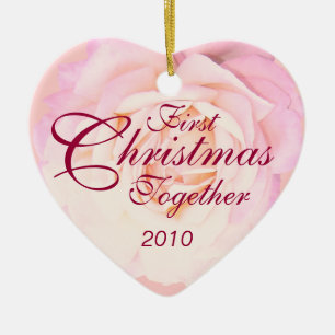 1. Weihnachtszusammen Herz-Monogramm-Verzierung Keramik Ornament