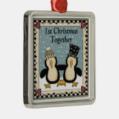 1. Weihnachtszusammen Pinguin-Geschenk Ornament Aus Metall (Rechts)
