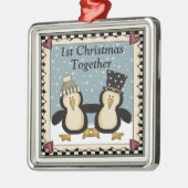 1. Weihnachtszusammen Pinguin-Geschenk Ornament Aus Metall (Links)