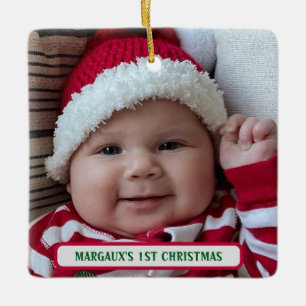 1. Weihnachtszweiseitiges Foto Keramikornament