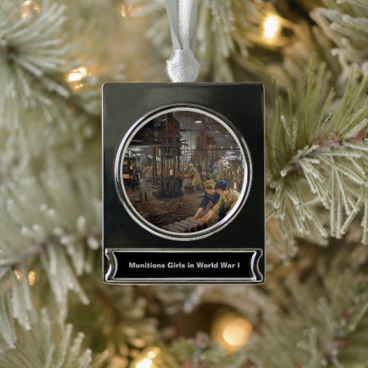 1. Weltkrieg 1918 Frauen in einer Munitionsfabrik Banner-Ornament Silber (Baum)