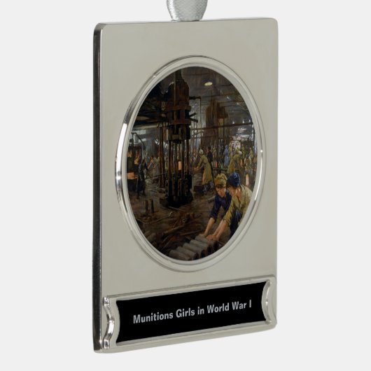 1. Weltkrieg 1918 Frauen in einer Munitionsfabrik Banner-Ornament Silber (Rechts)