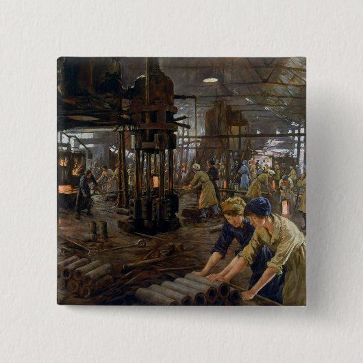 1. Weltkrieg 1918 Frauen in einer Munitionsfabrik Button (Vorderseite)