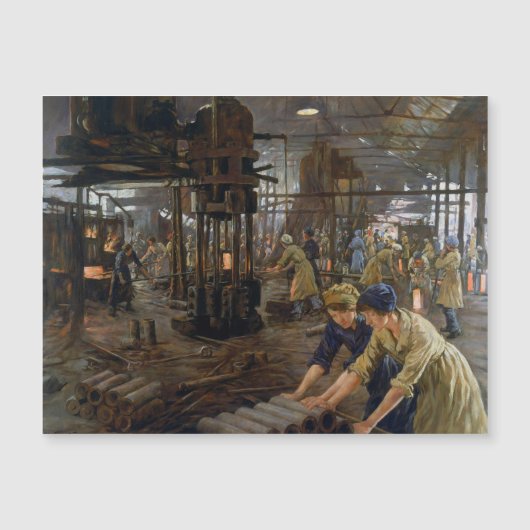 1. Weltkrieg 1918 Frauen in einer Munitionsfabrik Magnetkarte (Vorderseite)
