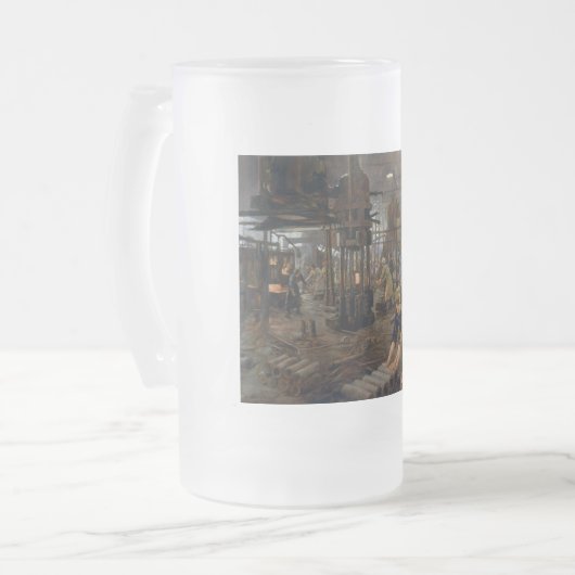 1. Weltkrieg 1918 Frauen in einer Munitionsfabrik Mattglas Bierglas (Vorderseite Links)