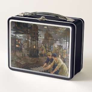 1. Weltkrieg 1918 Frauen in einer Munitionsfabrik Metall Brotdose