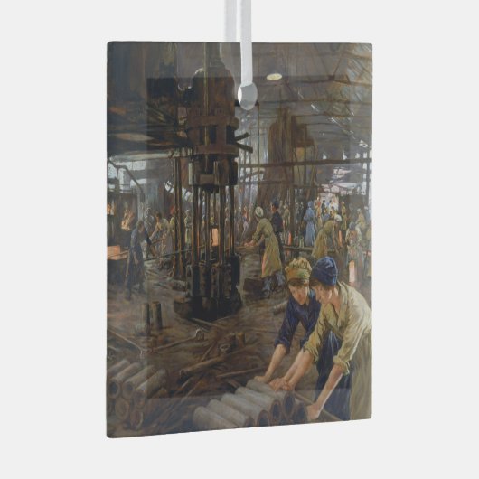 1. Weltkrieg 1918 Frauen in einer Munitionsfabrik Ornament Aus Glas (Vorderseite Rechts)