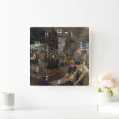 1. Weltkrieg 1918 Frauen in einer Munitionsfabrik Quadratische Wanduhr (Zuhause)