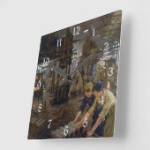 1. Weltkrieg 1918 Frauen in einer Munitionsfabrik Quadratische Wanduhr (Winkel)