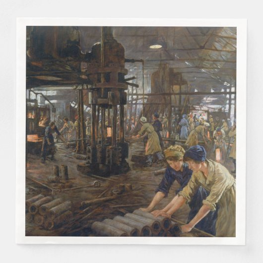 1. Weltkrieg 1918 Frauen in einer Munitionsfabrik Serviette (Vorderseite)