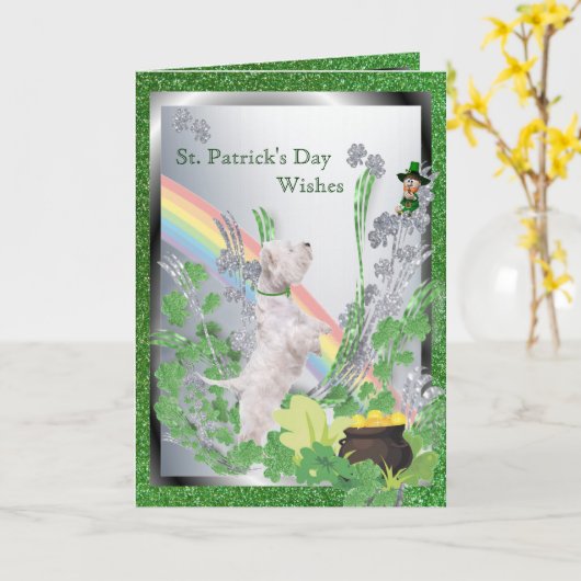 1. Westie Welpe Nummer zwei spirituelle Botschaft Karte (Gelbe Blume)