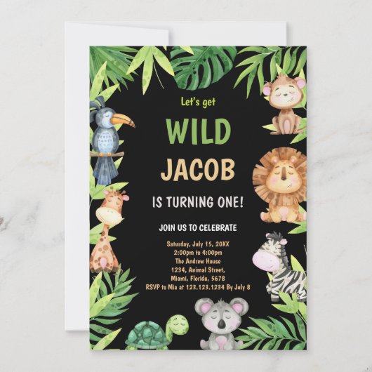 1. Wilde Einladung zum Geburtstag (Vorderseite)