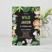 1. Wilde Einladung zum Geburtstag (Stehend Vorderseite)