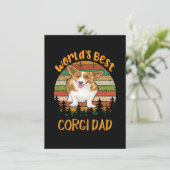 1 World's Best Corgi Dad Einladung (Stehend Vorderseite)