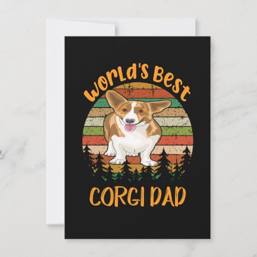 1 World's Best Corgi Dad Einladung (Vorderseite)