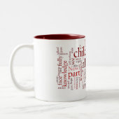 1 Wort-Wolken-Tasse der Korinther-13 Zweifarbige Tasse (Links)