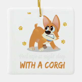 1 wütender Little Corgi wächst und zeigt seinen Te Keramikornament