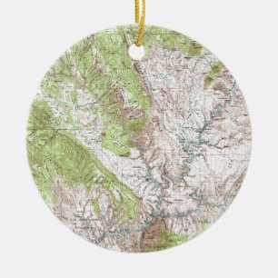 1 x 2 Grad-topographische Karte Keramik Ornament