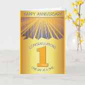 1 Year 12 Step Recovery Anniversary | Customizable Karte (Gelbe Blume)