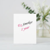 1 Year ex Smoker Postkarte (Stehend Vorderseite)