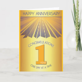1 Year Sober Anniversary | Golden Ray 12 Step Card Karte
