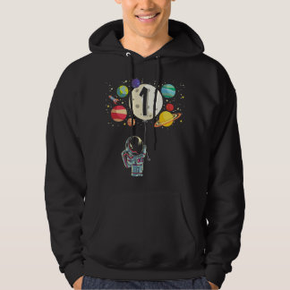 1 Years Old Birthday Boy Astronaut 1st Birthday Hoodie
