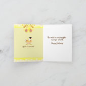 1 Yr. Old Sunflower Birthday Card Afrikanischer Am Karte (Innenseite)
