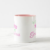 1. Zeit-Großmutter-Rosa Blumen Zweifarbige Tasse (Mittel)