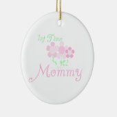 1. Zeit-Mama-Rosa-Blumen-Geschenke Keramik Ornament (Rechts)