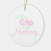 1. Zeit-Mama-Rosa-Blumen-Geschenke Keramik Ornament (Links)