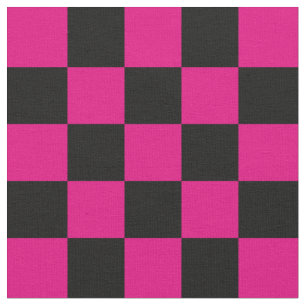 1-Zoll-Karo, Hot-Rosa und Schwarz-Karton Stoff