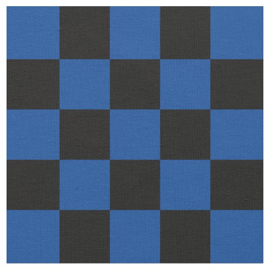 1-Zoll-Karo-Schwarz-Blau-Checkerboard Stoff (Nahaufnahme)