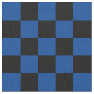 1 Zoll Karos Schwarz und Tiefblau Schachbrettmuste Stoff