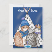 1. Zuhause-Karte mit Katzen Feiertagskarte (Vorderseite)