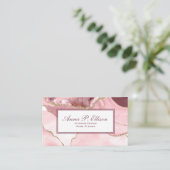 1A-Rose-Blush-and-Gold-Glitzer-Gatter Visitenkarte (Stehend Vorderseite)