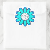 1Aqua Volleyball Girl Runder Aufkleber (Tasche)