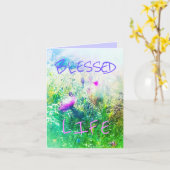 1BLESSED VERDE LEBEN-GRUSS-KARTE KARTE (Gelbe Blume)