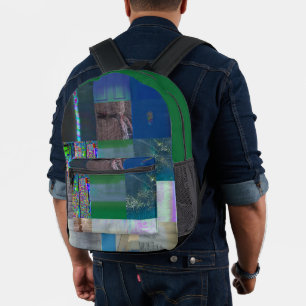 1C9984DA Glitch Art Digitale Verzerrung Vaporwave Bedruckter Rucksack