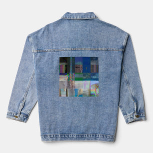 1C9984DA Glitch Art Digitale Verzerrung Vaporwave Jeansjacke