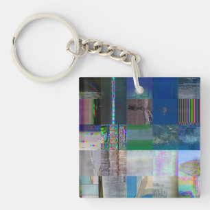 1C9984DA Glitch Art Digitale Verzerrung Vaporwave Schlüsselanhänger