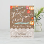 1er cumple y Bautizo, invitaciones calabazas Einladung (Stehend Vorderseite)