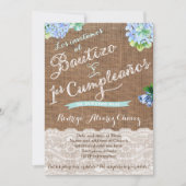 1er cumple y Bautizo, invitaciones niño Einladung (Vorderseite)