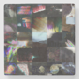 1FB1F9F4 Cyberpunk-Glitch-Art-Mosaik-Abstrakt Steinuntersetzer