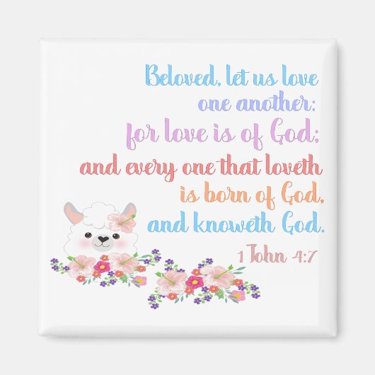 1John4:7 Bibelverse Magnet (Vorne)