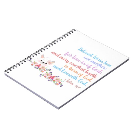 1John4:7 Bibelverse Notizblock (Linke Seite)