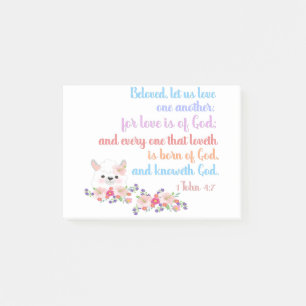 1John4:7 Bibelverse Post-it Klebezettel