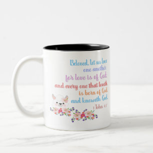1John4:7 Bibelverse Zweifarbige Tasse