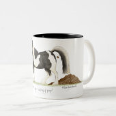 "1kg des Heus = des 100kg von kacken!" Becher Zweifarbige Tasse (VorderseiteRechts)