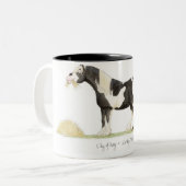 "1kg des Heus = des 100kg von kacken!" Becher Zweifarbige Tasse (Vorderseite Links)