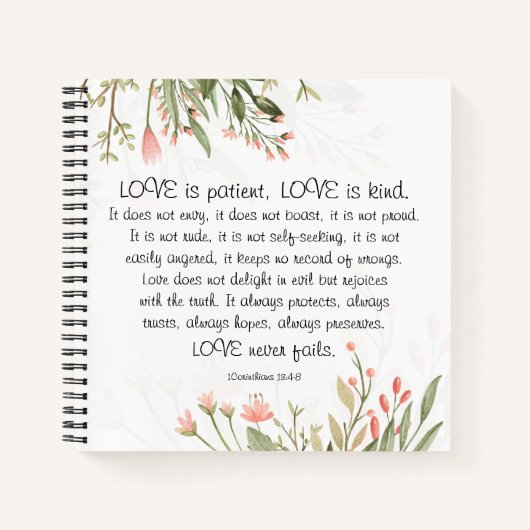 1Korinther 13:4-8 Liebe ist Patient Liebe ist Kind Notizblock (Vorderseite)